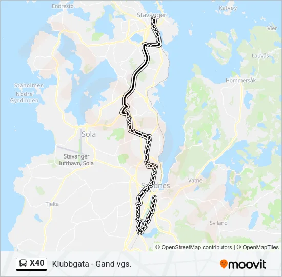 X40 Bus Line Map
