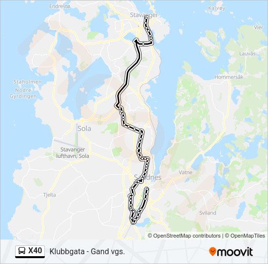 X40 Bus Line Map