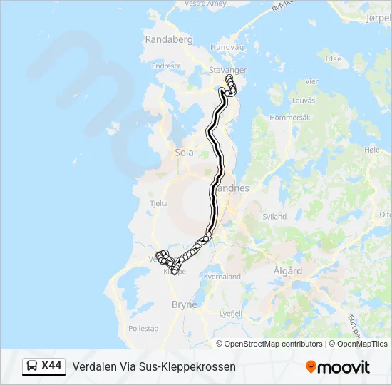 X44 Bus Line Map