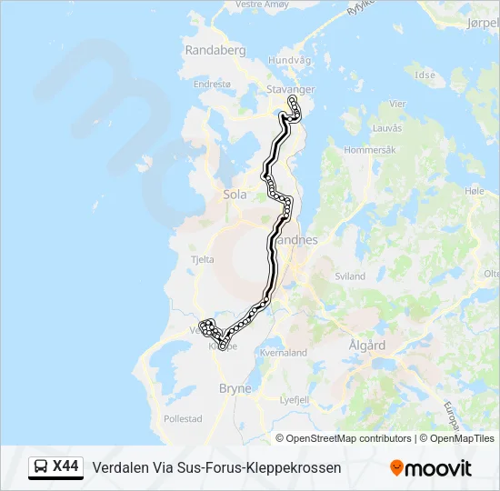 X44 Bus Line Map