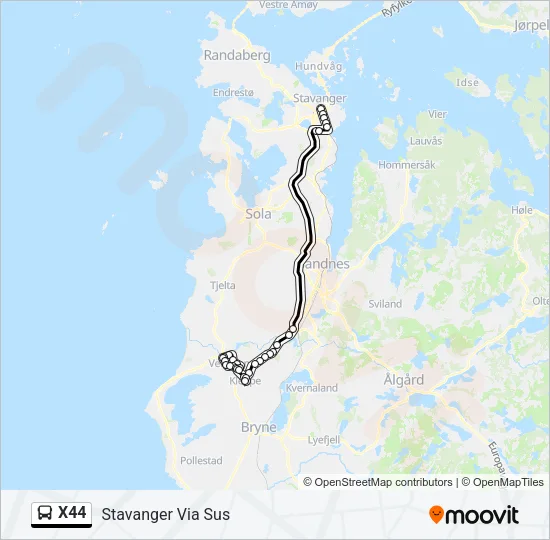 X44 Bus Line Map