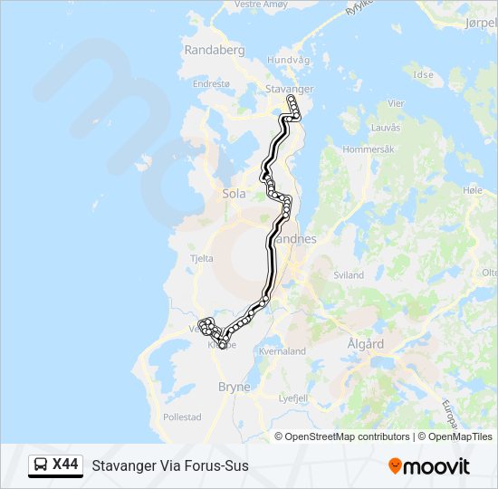 X44 Bus Line Map
