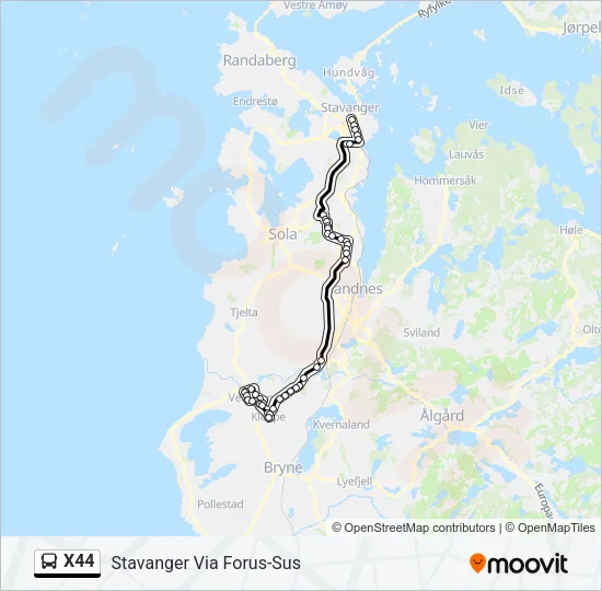 X44 Bus Line Map