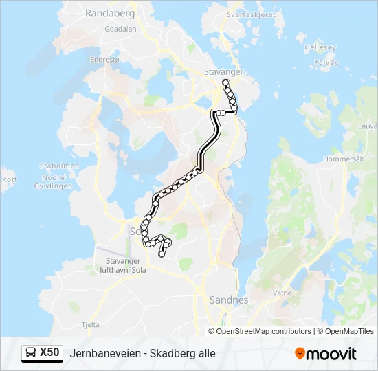 X50 Bus Line Map