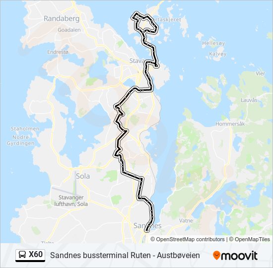 X60 buss Linjekart