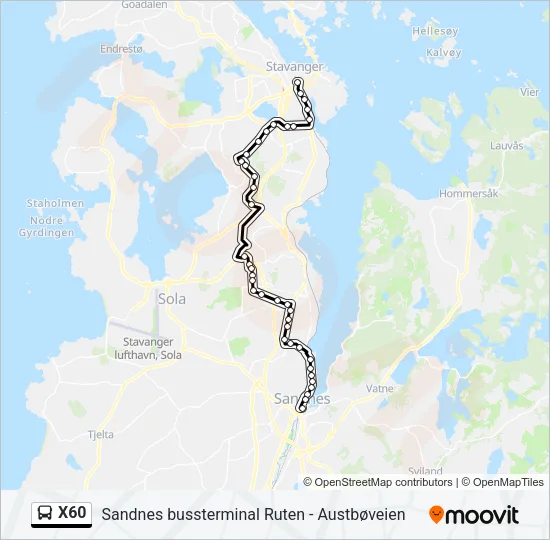 X60 Bus Line Map