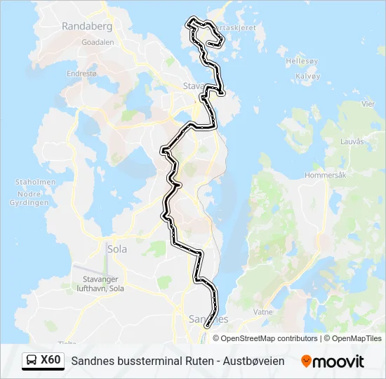 X60 Bus Line Map