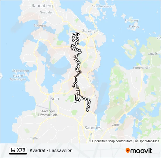 X73 Bus Line Map