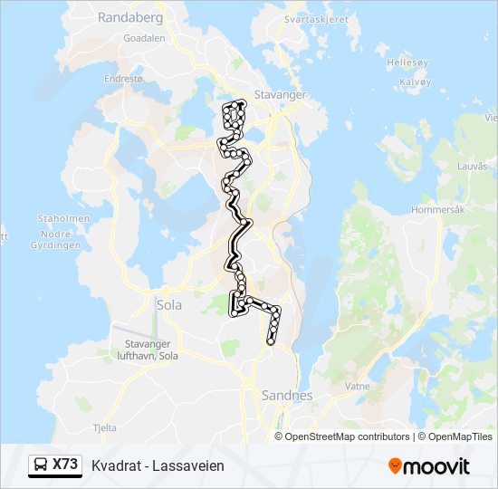 X73 bus Line Map