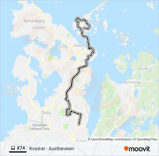 X74 Bus Line Map