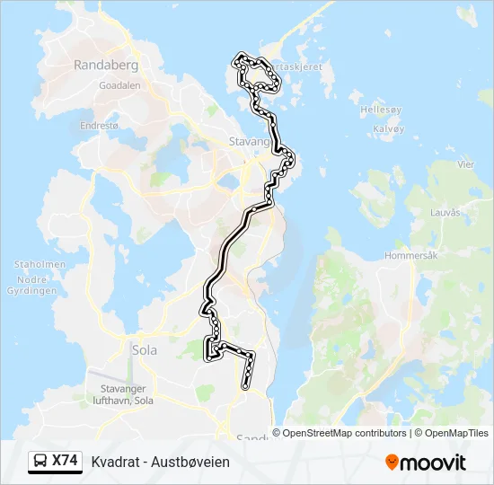X74 Bus Line Map