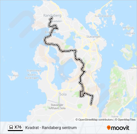X76 Bus Line Map
