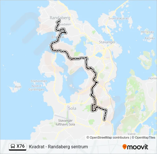 X76 Bus Line Map