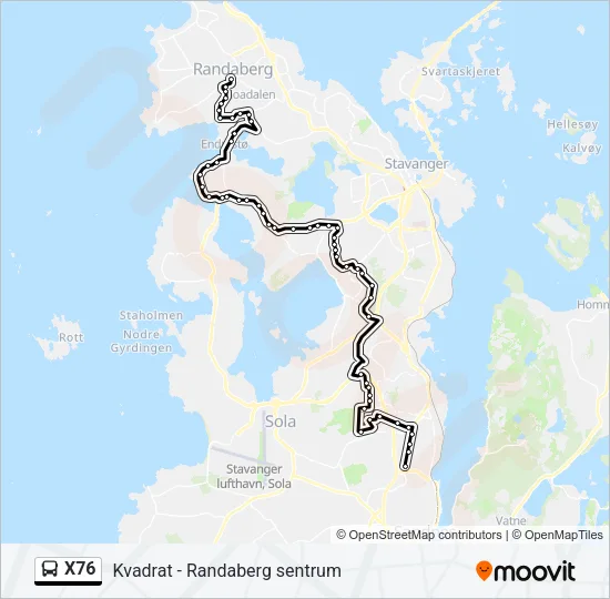 X76 Bus Line Map