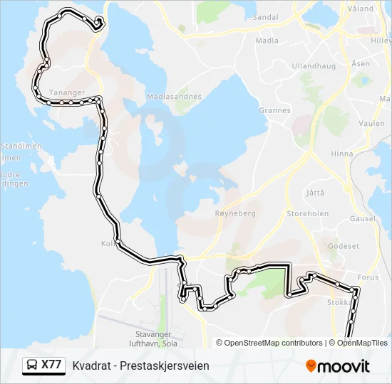 X77 Bus Line Map