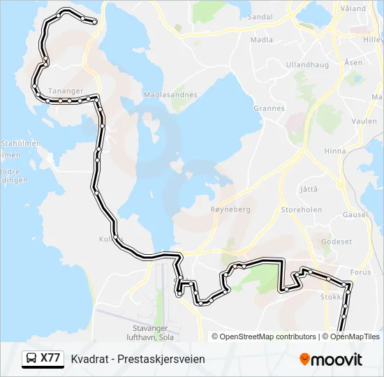 X77 Bus Line Map
