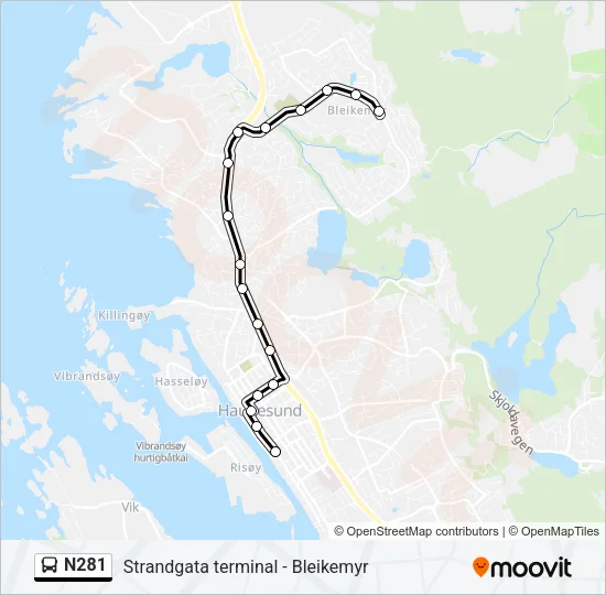 N281 Bus Line Map
