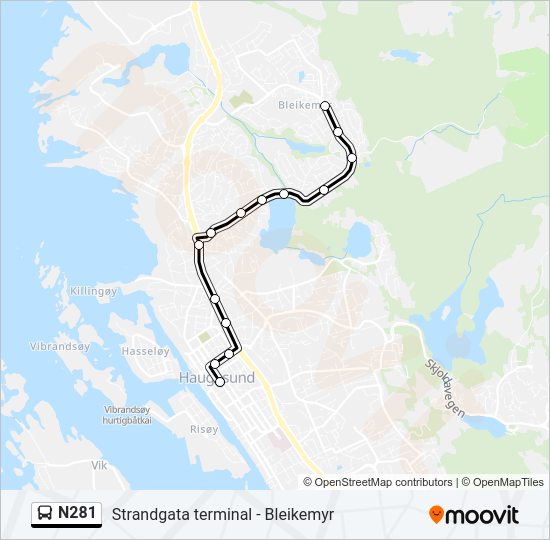 N281 bus Line Map