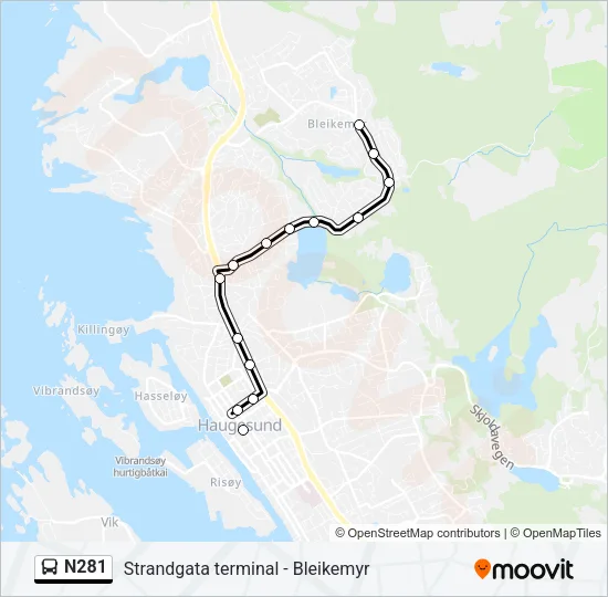 N281 Bus Line Map