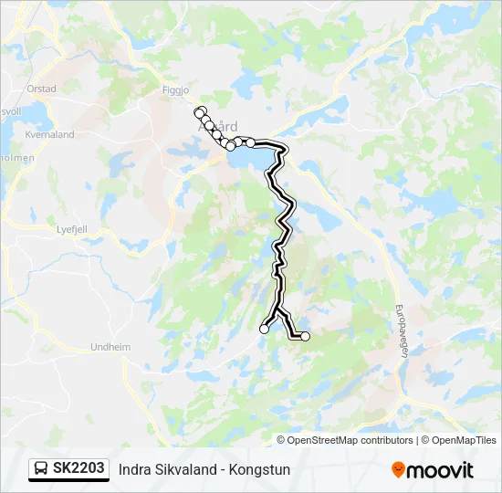 SK2203 buss Linjekart