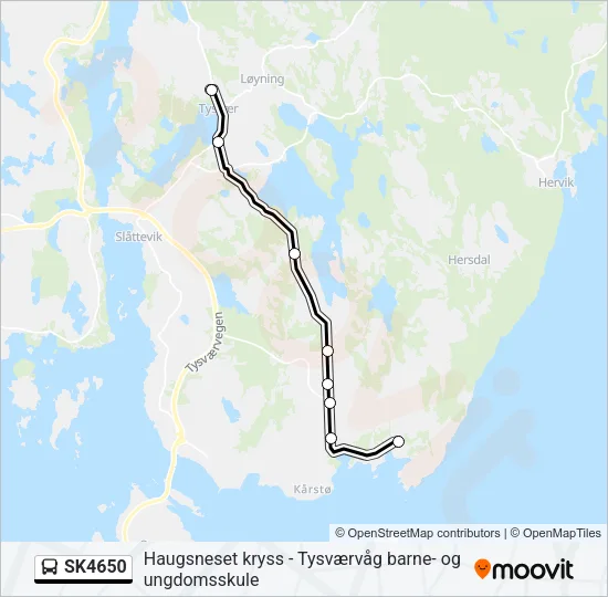 SK4650 buss Linjekart