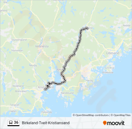 36 Bus Line Map