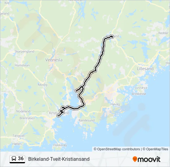 36 Bus Line Map