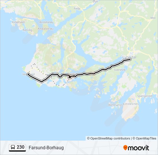 230 bus Line Map