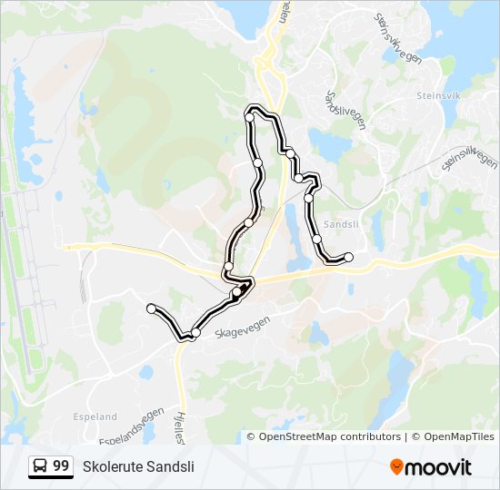 99 bus Line Map