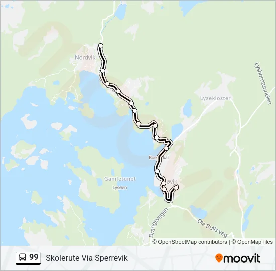 99 Bus Line Map