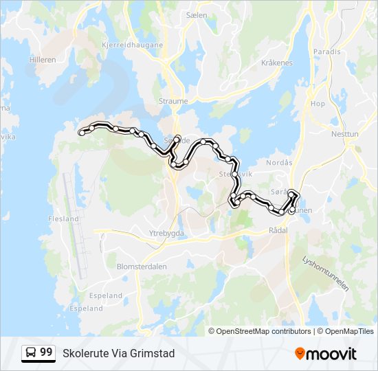 99 bus Line Map