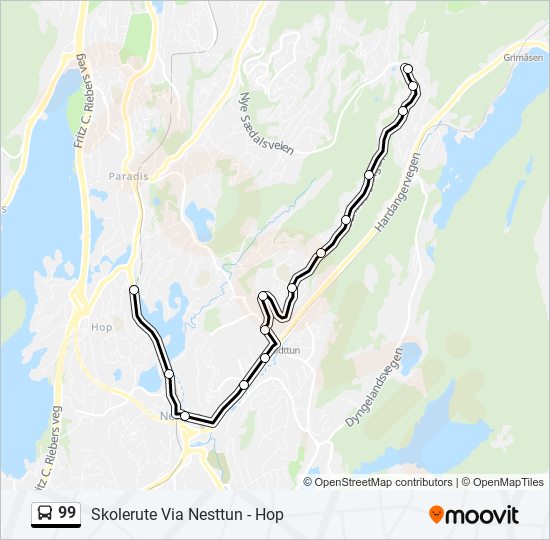 99 bus Line Map