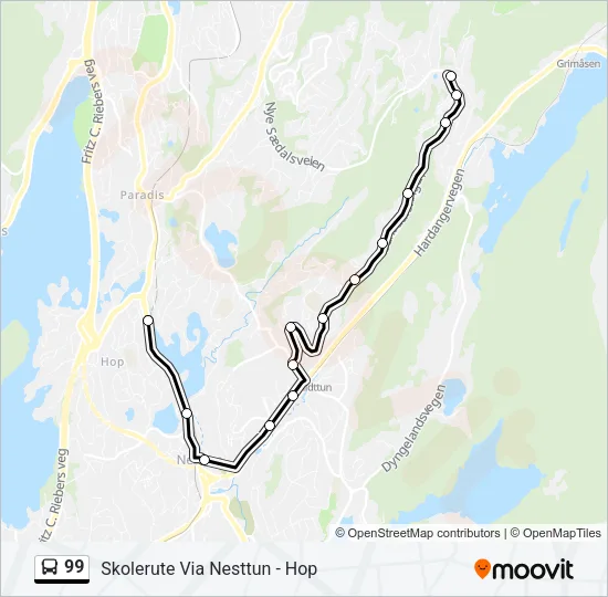 99 Bus Line Map