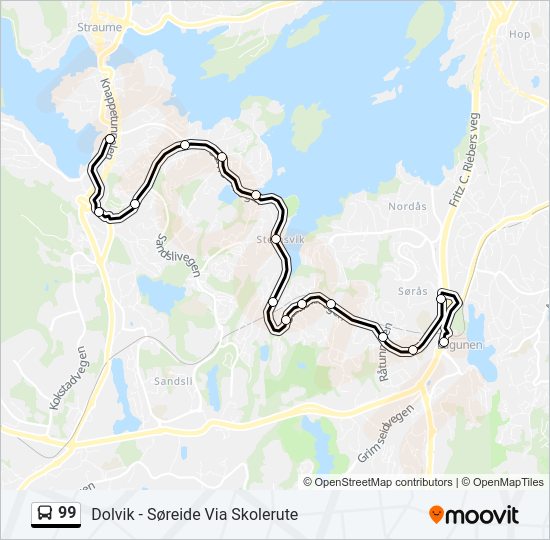 99 bus Line Map