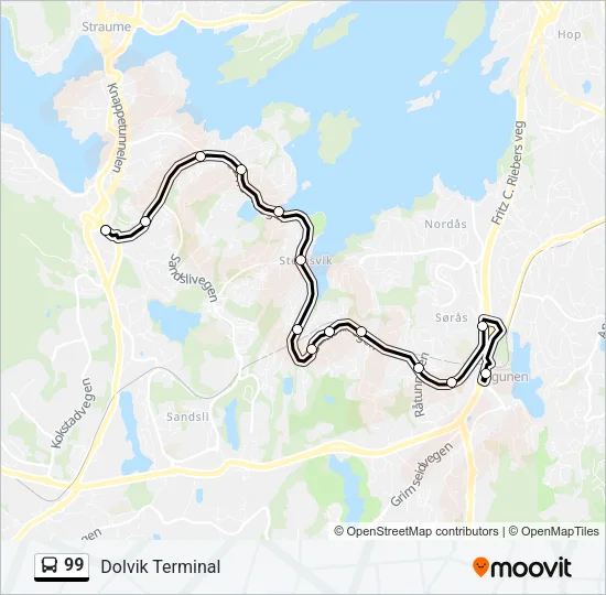 99 Bus Line Map