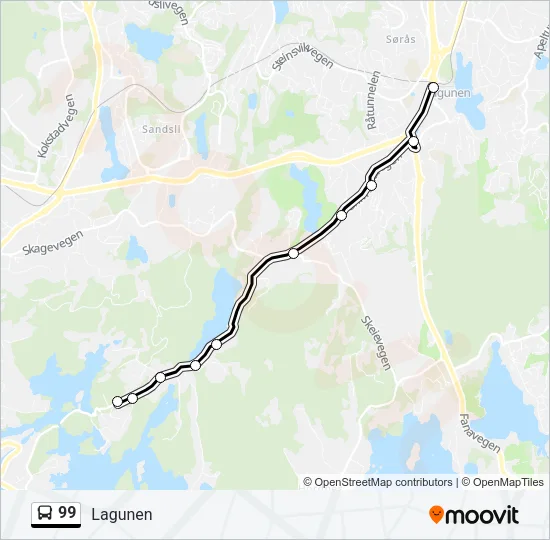 99 Bus Line Map