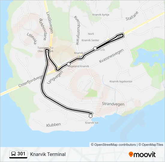 301 Bus Line Map