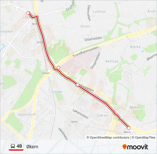 4B Bus Line Map