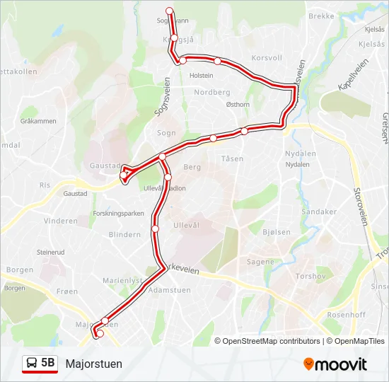 5B Bus Line Map