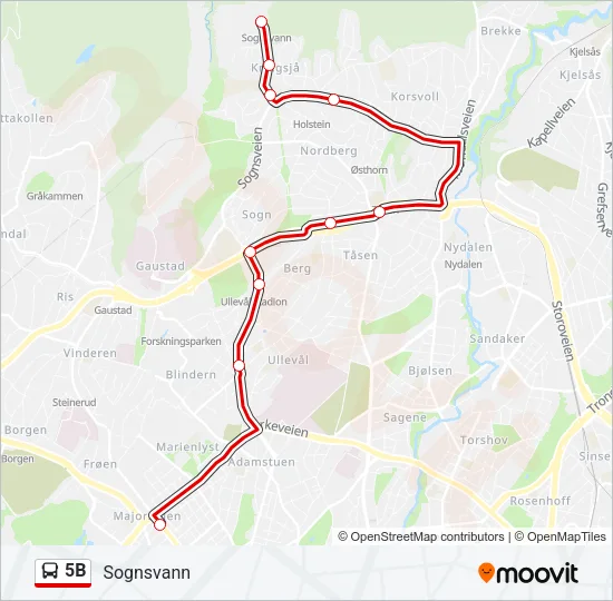 5B Bus Line Map