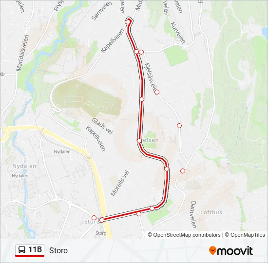 11B Bus Line Map