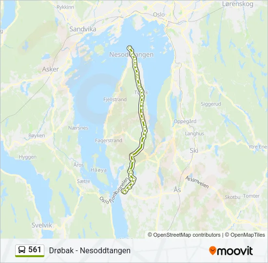 561 Bus Line Map