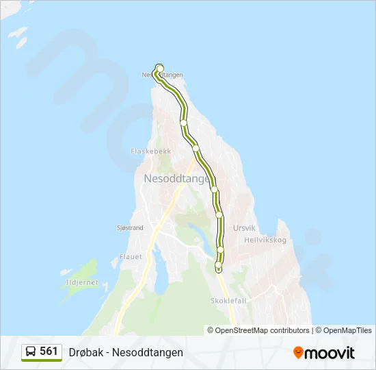 561 Bus Line Map
