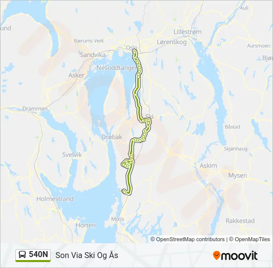 540N Bus Line Map