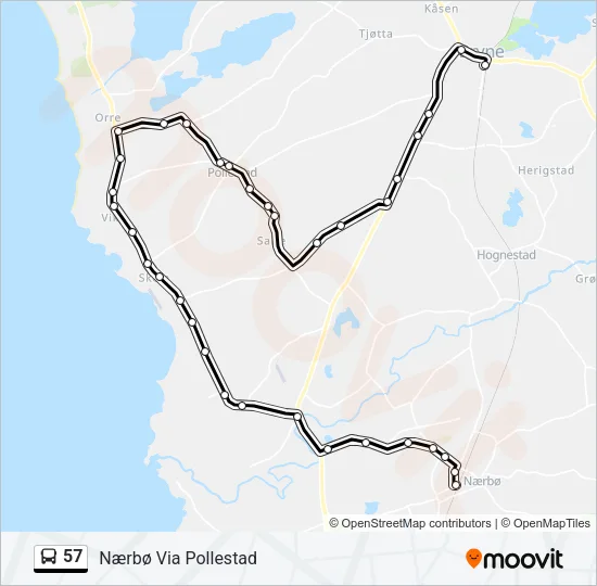 57 Bus Line Map
