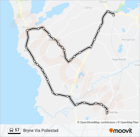57 Bus Line Map