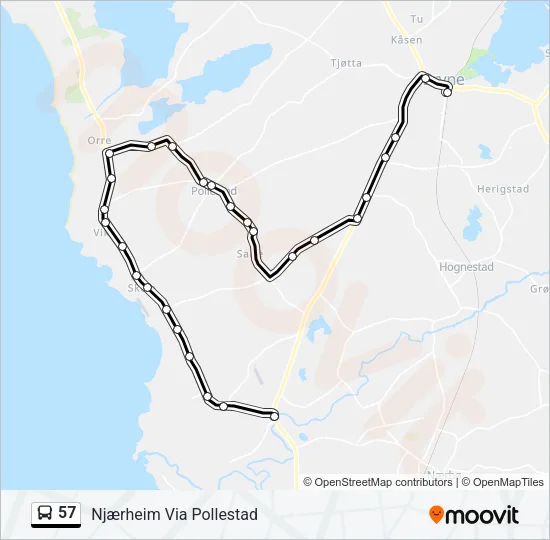 57 Bus Line Map