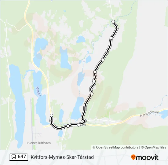 647 Bus Line Map