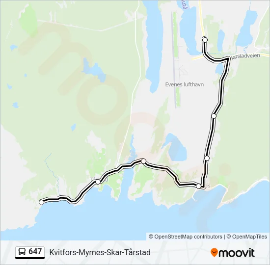 647 Bus Line Map