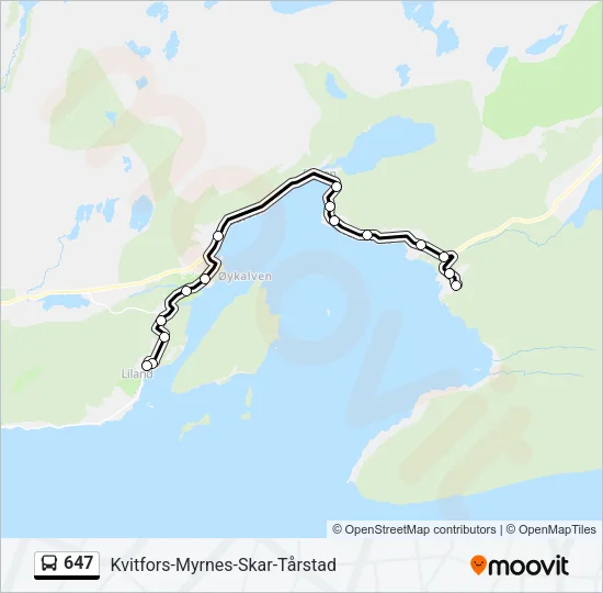 647 Bus Line Map